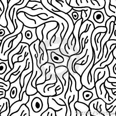 Seamless pattern with neurons Vector Illustration