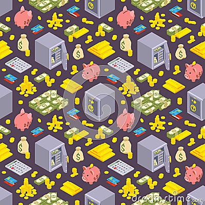 Seamless pattern with the objects related to Vector Illustration