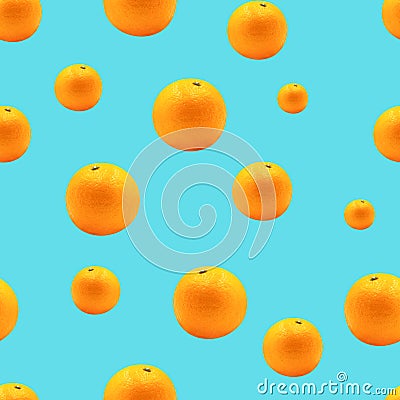 Seamless pattern of orange.Patterns or falling.Repeat object design for gift wrap or wallpaper concept Stock Photo
