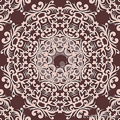 Seamless pattern oriental ornament. Textile print. Islamic vector design. Floral tiles. Stock Photo