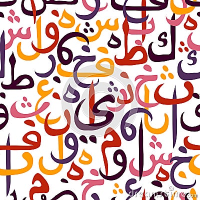 Seamless pattern ornament Arabic calligraphy style Vector Illustration