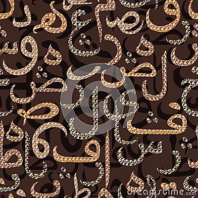 Seamless pattern ornament Arabic calligraphy of text Eid Mubarak concept for muslim community festival Vector Illustration