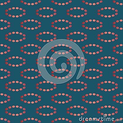Seamless pattern with ovals of dotted lines. Imitation silk embroidery. Vector background Stock Photo