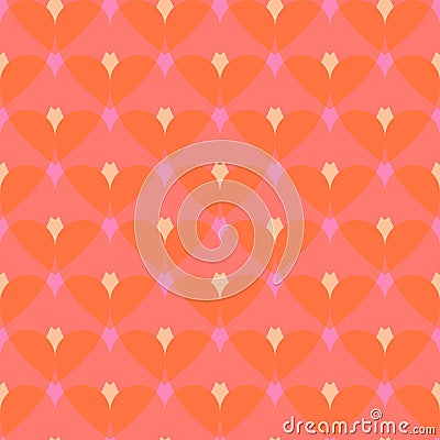 Seamless pattern with overlapping translucent hearts. Vector design Vector Illustration