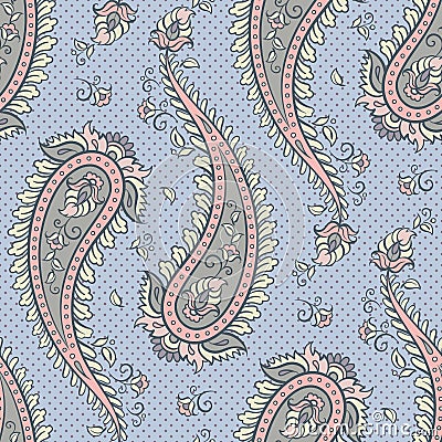 Seamless pattern paisley ornamental background Vector illustration Vector Illustration