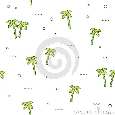 Seamless pattern palm tree Vector Illustration