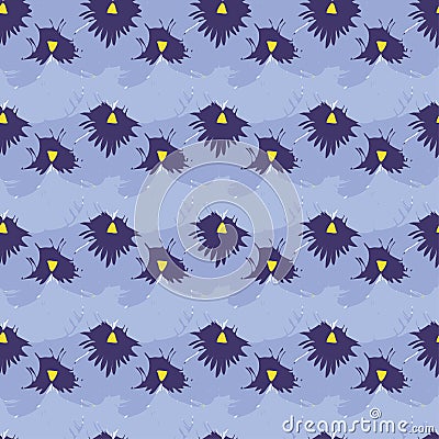 Seamless pattern with pansies flower. Vector set of blooming floral for wedding invitations and greeting card design. Stock Photo