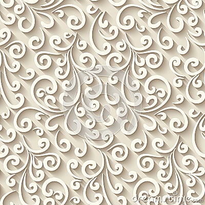 Seamless pattern with paper swirls Vector Illustration