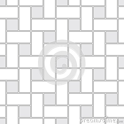 Seamless pattern of paving slabs in the form of squares and rectangles Vector Illustration