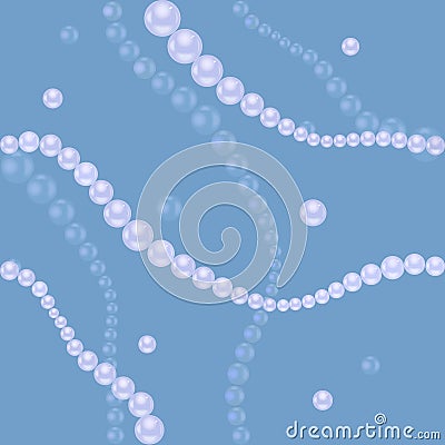 Seamless Pattern With Pearl Necklace Vector Illustration