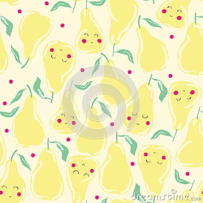 Seamless pattern with pears Vector Illustration