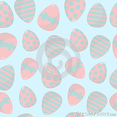 Easter eggs seamless vector pattern. Packaging, wrapping, background design. Vector Illustration