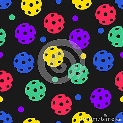 Seamless Pattern of pickleball balls Vector Illustration