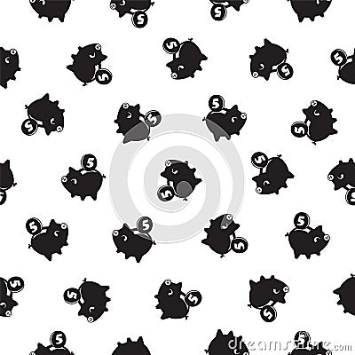 Seamless pattern - Piggy bank. Vector Illustration