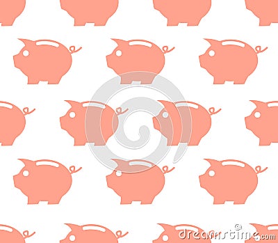 Seamless pattern with piggy bank Vector Illustration