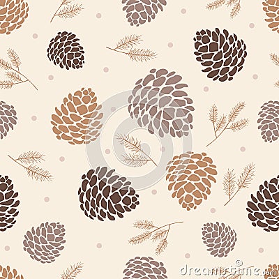 Seamless pattern pine cone Vector Illustration