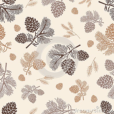 Seamless pattern pine cone Vector Illustration
