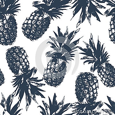 Seamless pattern with pineapple in vector Vector Illustration