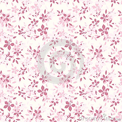 Seamless pattern with pink flowers. Vector illustration. Vector Illustration