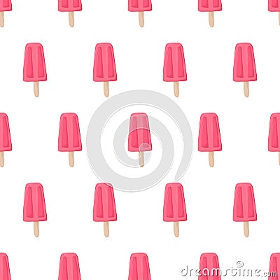 Seamless pattern with pink ice pops. Vector Illustration