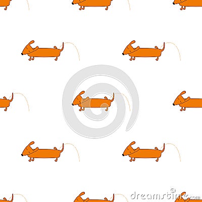 Seamless pattern with dog Vector Illustration