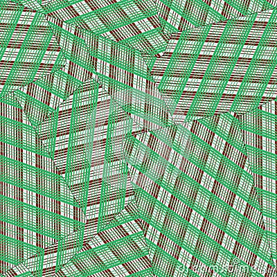 Seamless pattern from playing cards face down. From green and brown stripes. Vector Illustration