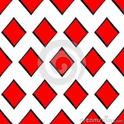 Seamless pattern playing cards suit Bubi vector illustration Vector Illustration