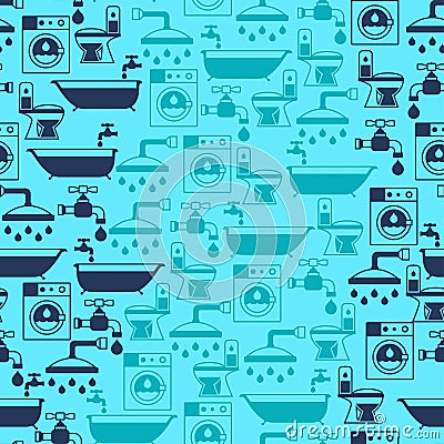 Seamless pattern with plumbing equipment Vector Illustration