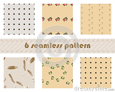 Seamless pattern points. Seamless pattern of flowers. Seamless pattern Seamless pattern brush traces of birds. Vector Illustration