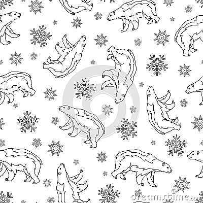 Seamless pattern of polar. Template for printing on fabric. Design for wrapping paper Vector Illustration