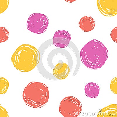 Seamless pattern polka dot paint Vector Illustration