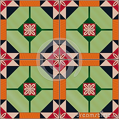 Seamless pattern with Portuguese tiles. Azulejo Vector Illustration