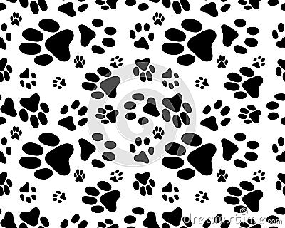 Seamless, print of dogs paws Stock Photo