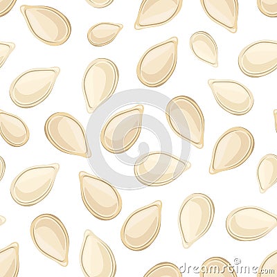 Seamless pattern with pumpkin seeds. Vector illustration. Vector Illustration