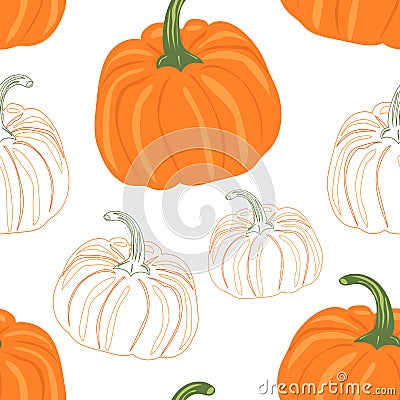 Seamless pattern. Pumpkin. Vector Illustration