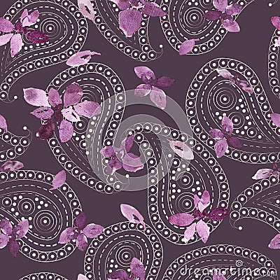 Basil and paisley pattern Stock Photo