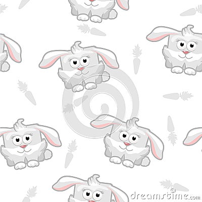 Seamless pattern rabbit Vector Illustration