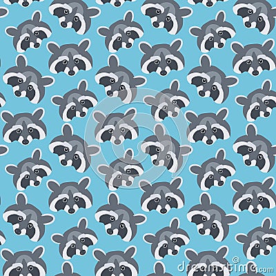 Seamless pattern with raccoons Stock Photo