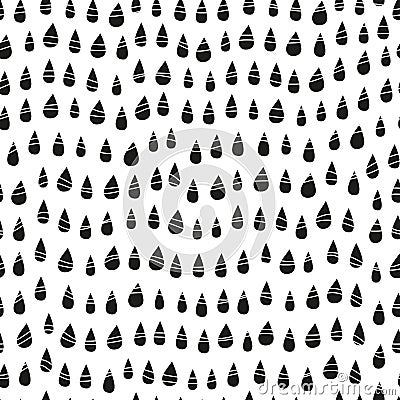 Seamless pattern with rain drops. Vector Illustration