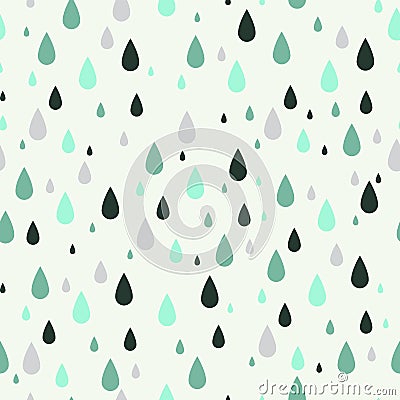 Seamless pattern with rain drops. Can be used to fabric design, wallpaper, decorative paper, web design, etc. Vector Illustration