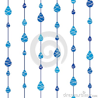 Seamless pattern with rain drops Vector Illustration