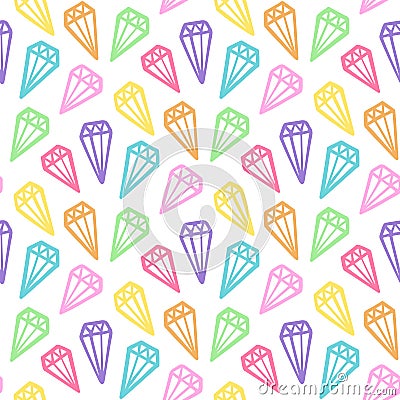 Seamless pattern with a rainbow daimonds Vector Illustration