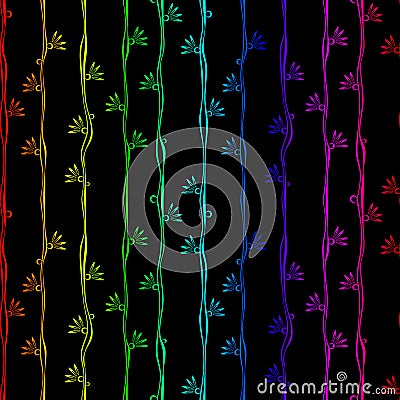 Seamless Pattern rainbow vertical stripes Stock Photo