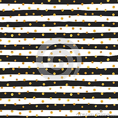 Seamless pattern of random gold dots Vector Illustration