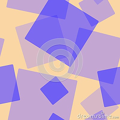Seamless pattern of randomly arranged squares of blue on wheat Stock Photo