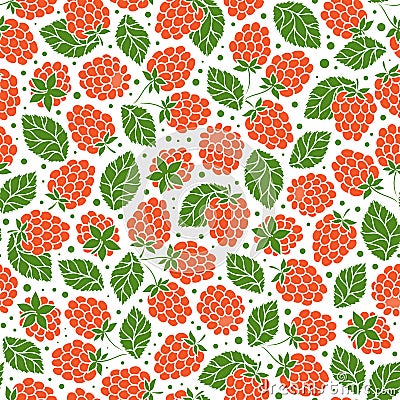 Seamless Pattern of raspberry Stock Photo
