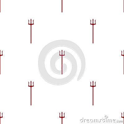 Seamless pattern with red devil tridents on white background. Hell concept. Vector illustration for design, web, wrapping paper, Vector Illustration