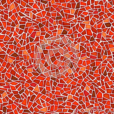 Seamless pattern of red glass mosaic. Vector Illustration