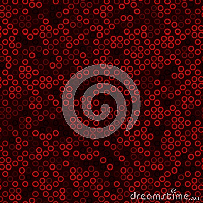 Seamless pattern with red ruby halftone rings ordered grid vector illustration Vector Illustration