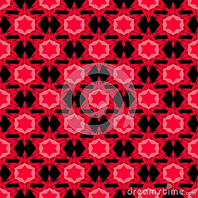 Seamless pattern with red stars Vector Illustration